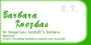 barbara koczkas business card
